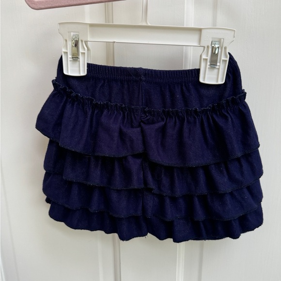 Girls 2T Blue Jean Looking Flowy Skirt with Pink Bow - Picture 5 of 5